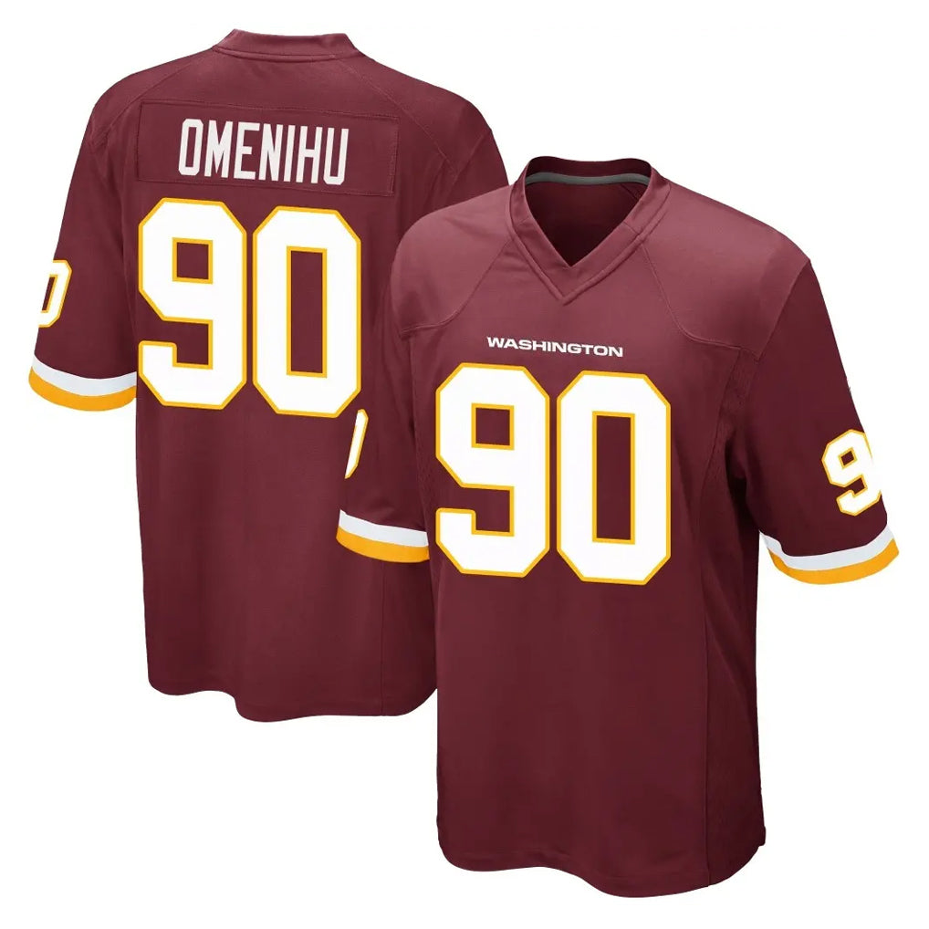 Rebec W.Commanders #90 Charles Omenihu Player Burgundy Team Color Home Game Stitched Jerseys
