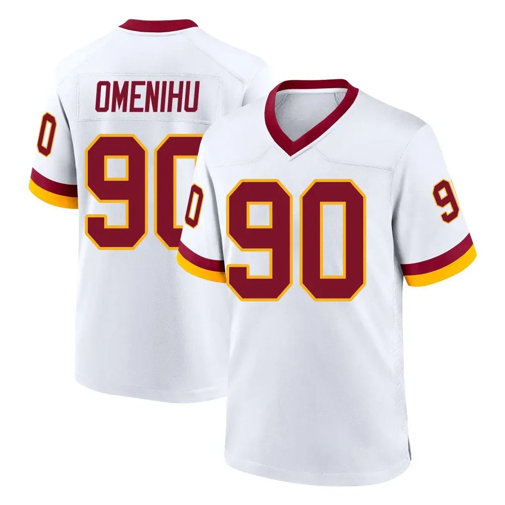 Rebec W.Commanders #90 Charles Omenihu Player White Home Game Stitched Jerseys
