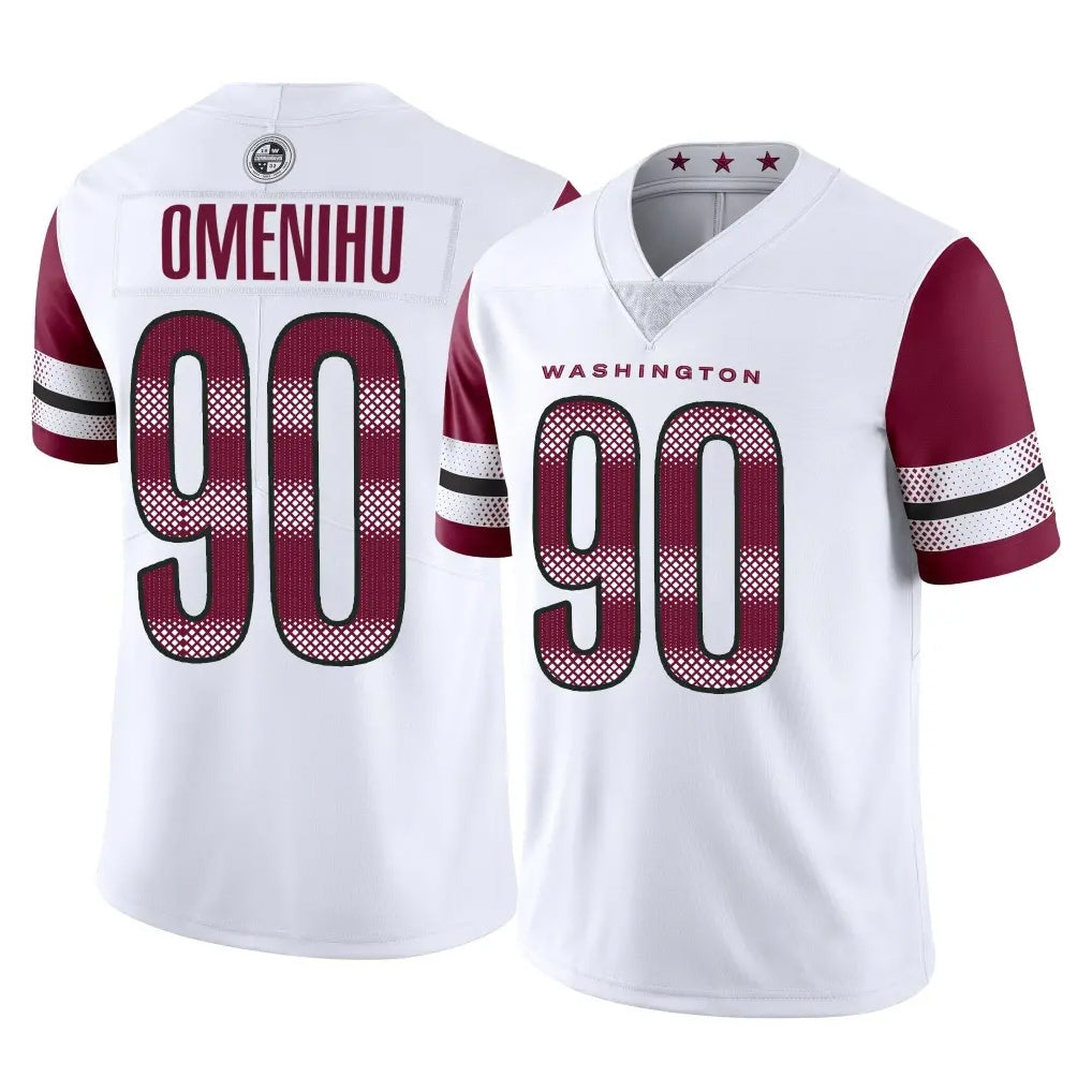 Rebec W.Commanders #90 Charles Omenihu Player White Limited Vapor Home Game Stitched Jerseys