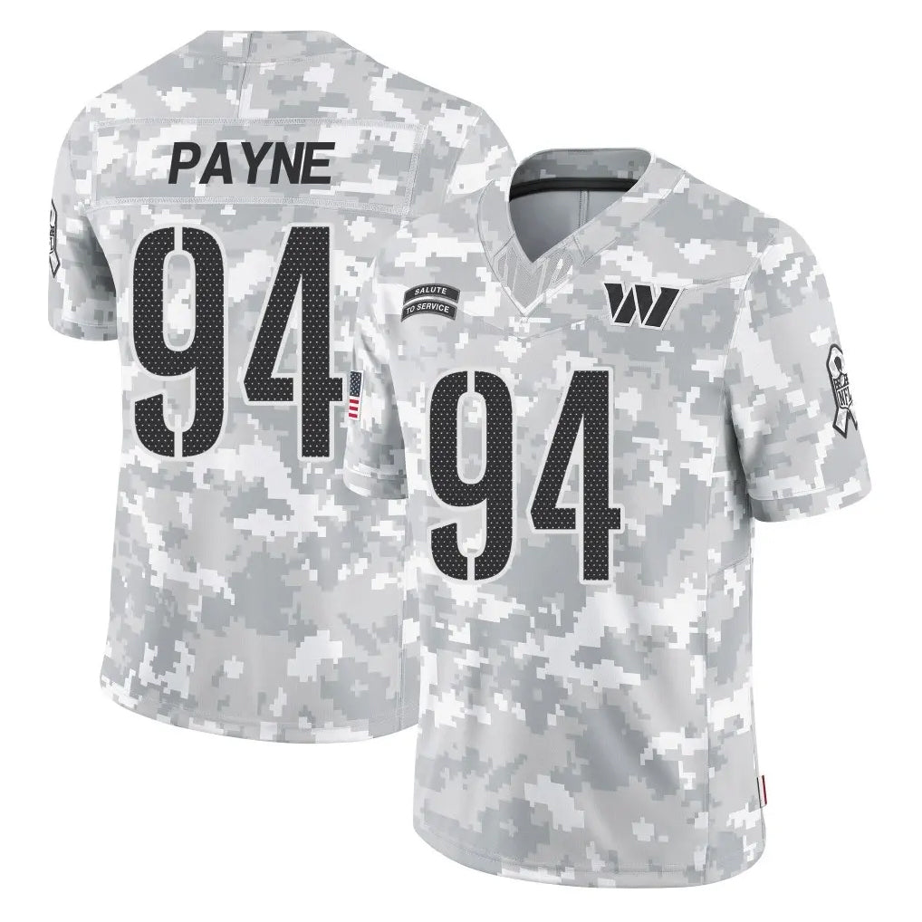 Rebec W.Commanders #94 Daron Payne Player Arctic Camo Limited Salute To Service Home Game Stitched Jerseys