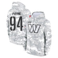 Rebec W.Commanders #94 Daron Payne Player Arctic Camo Limited Salute to Service Pullover Hoodies Game Stitched Jerseys