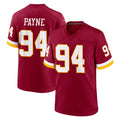 Rebec W.Commanders #94 Daron Payne Player Burgundy Game Home Stitched Jerseys
