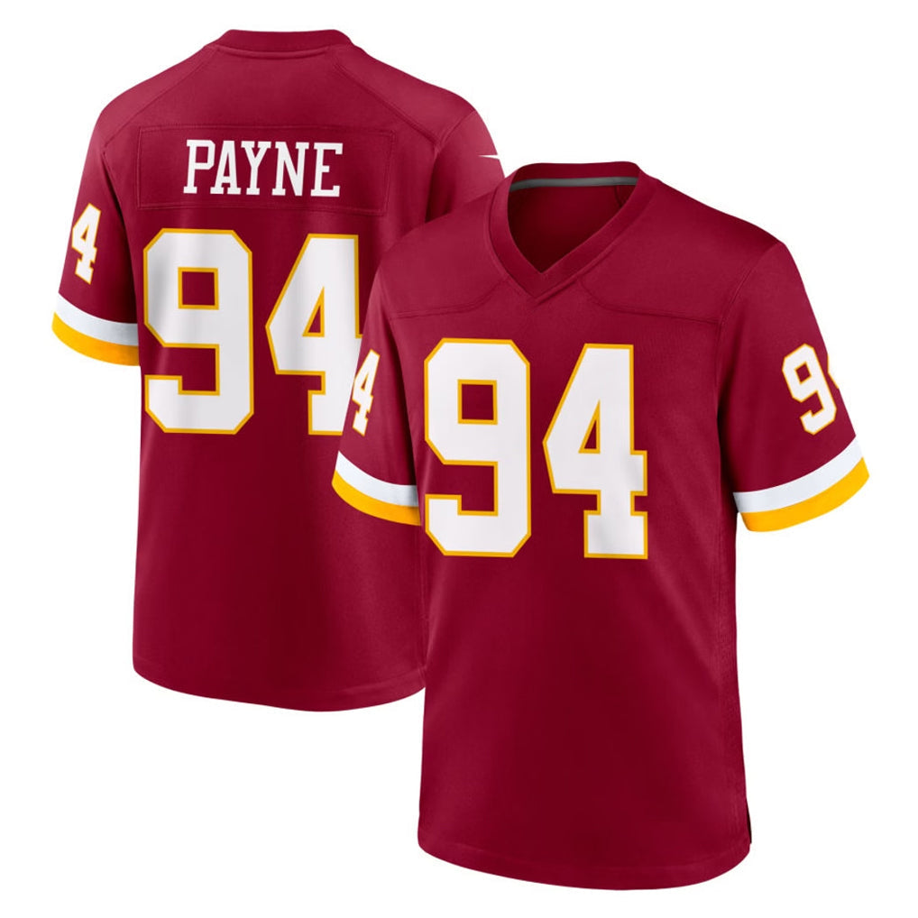 Rebec W.Commanders #94 Daron Payne Player Burgundy Game Home Stitched Jerseys
