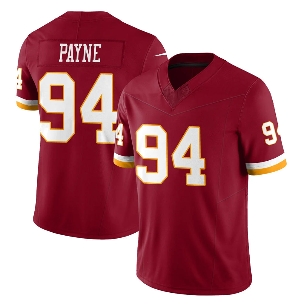Rebec W.Commanders #94 Daron Payne Player Burgundy Limited Team Vapor F.U.S.E. Home Game Stitched Jerseys