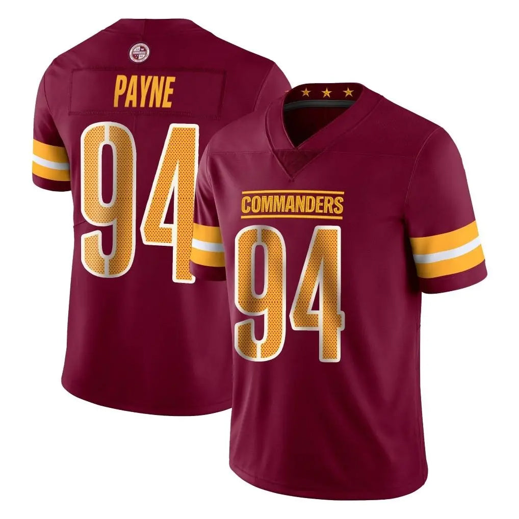 Rebec W.Commanders #94 Daron Payne Player Burgundy Limited Vapor Home Game Stitched Jerseys