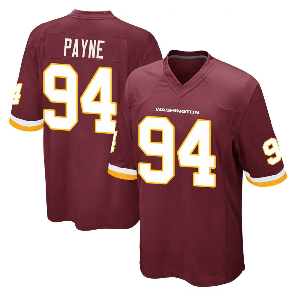 Rebec W.Commanders #94 Daron Payne Player Burgundy Team Color Home Game Stitched Jerseys