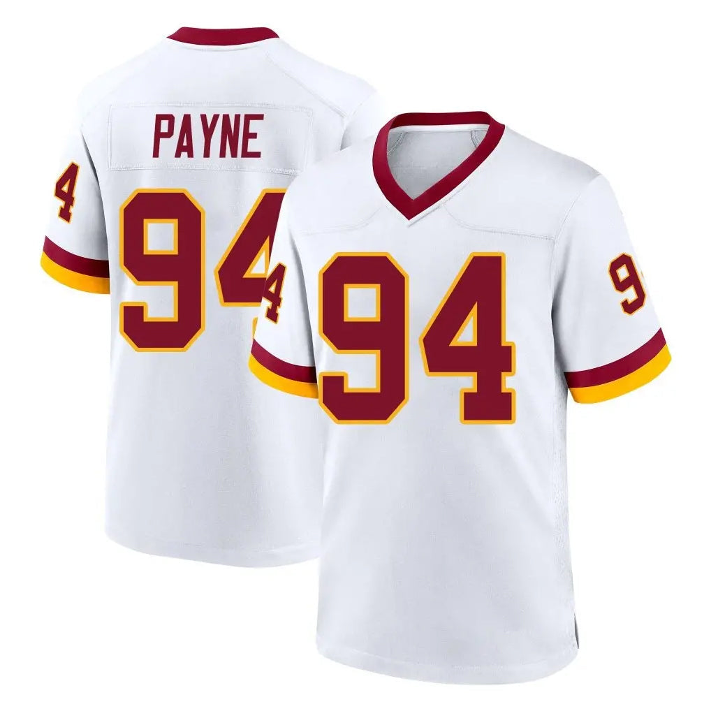 Rebec W.Commanders #94 Daron Payne Player White Home Game Stitched Jerseys