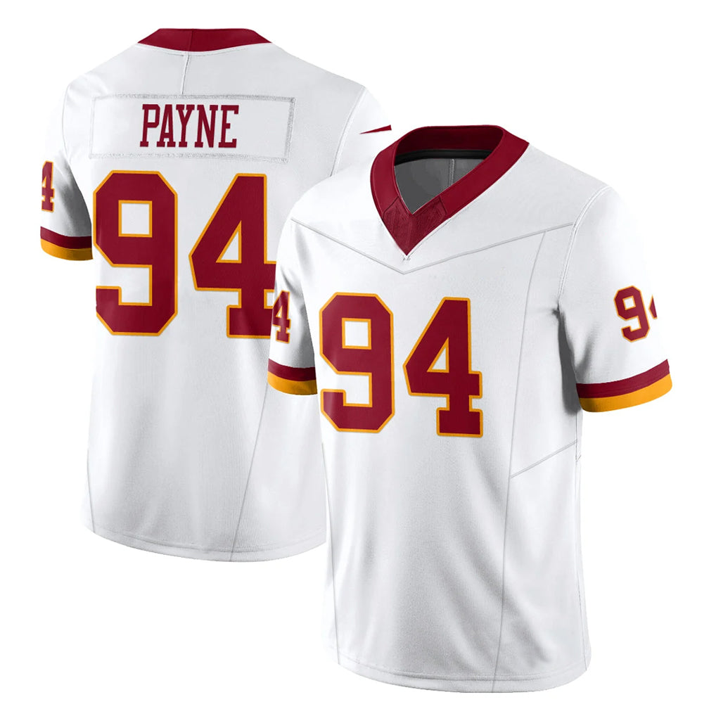 Rebec W.Commanders #94 Daron Payne Player White Limited Vapor F.U.S.E. Home Game Stitched Jerseys