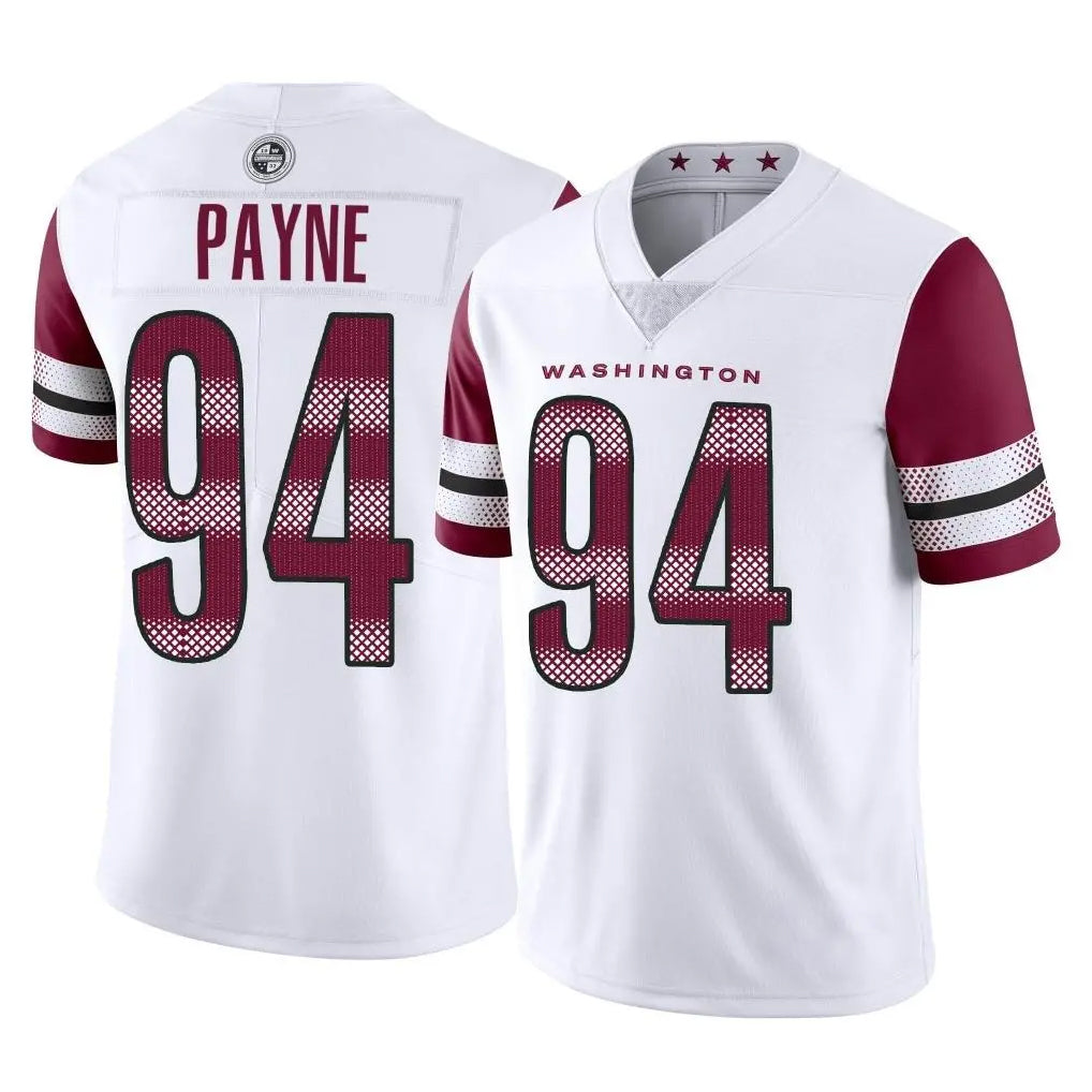 Rebec W.Commanders #94 Daron Payne Player White Limited Vapor Home Game Stitched Jerseys