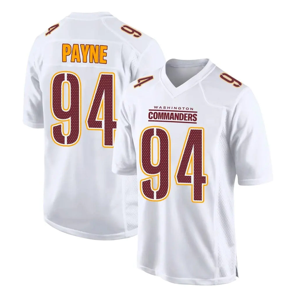 Rebec W.Commanders #94 Daron Payne Player White Tundra Fashion Home Game Stitched Jerseys