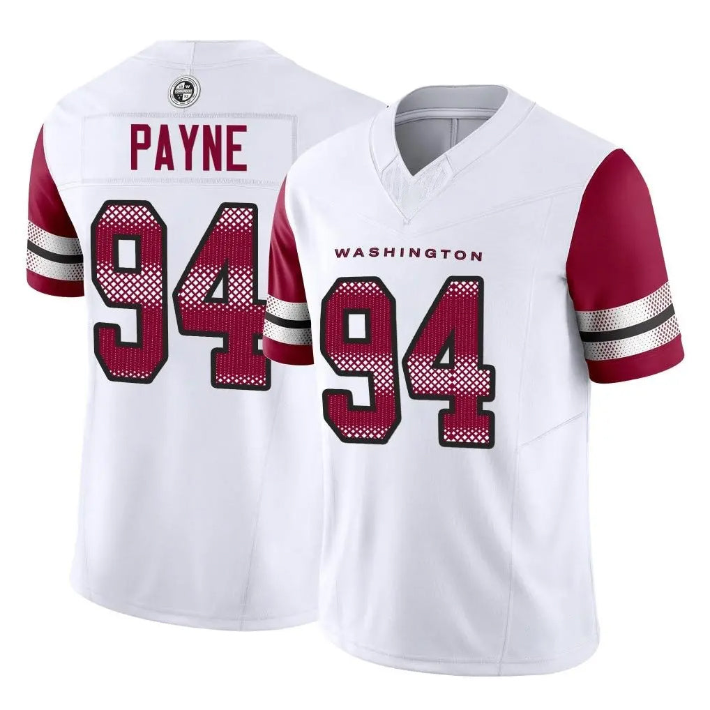 Rebec W.Commanders #94 Daron Payne Player White Vapor F.U.S.E. Limited Home Game Stitched Jerseys