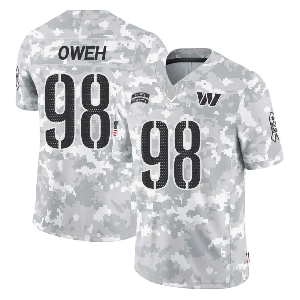 Rebec W.Commanders #98 Odafe Oweh Player Arctic Camo Limited Salute To Service Home Game Stitched Jerseys