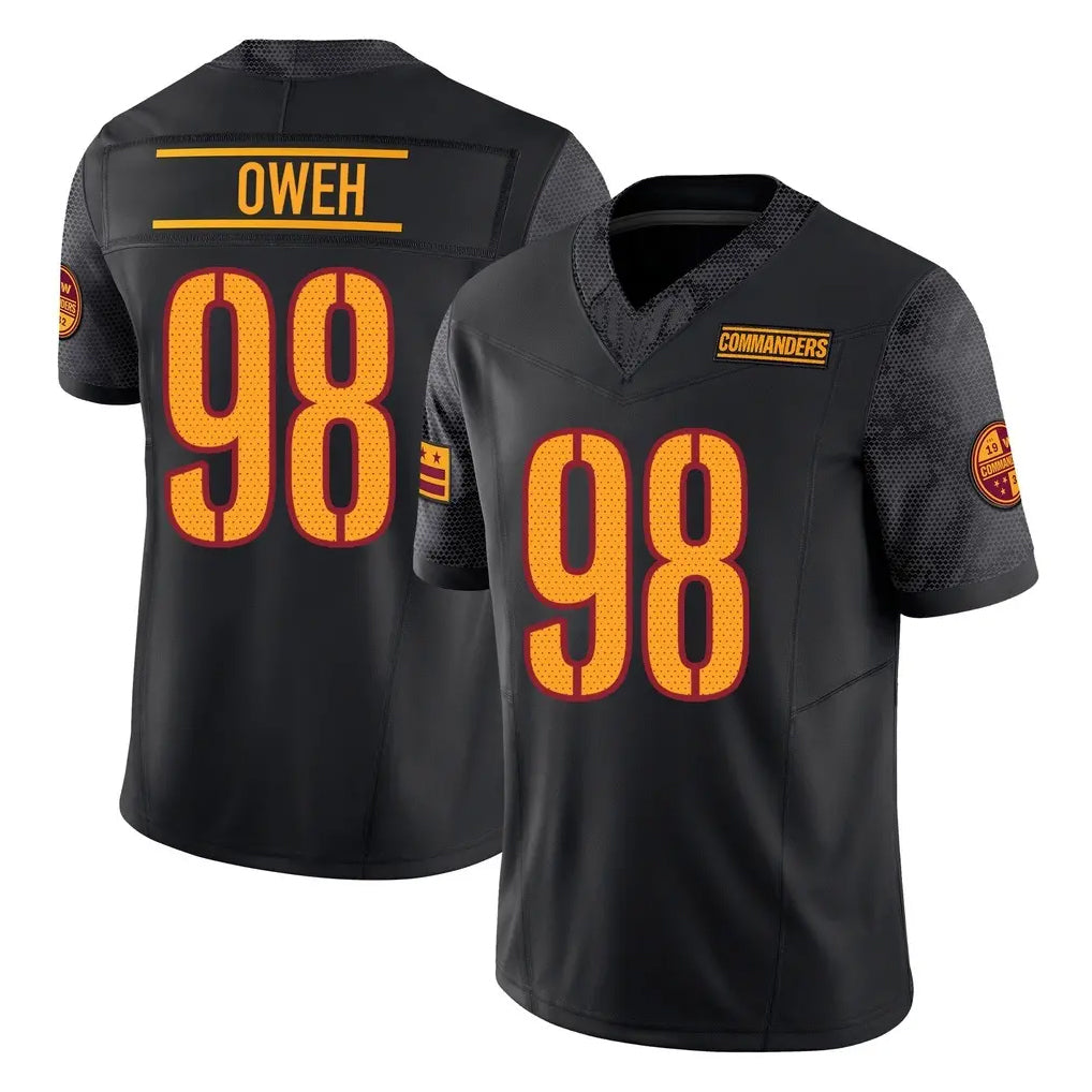 Rebec W.Commanders #98 Odafe Oweh Player Black Limited Vapor F.U.S.E. Home Game Stitched Jerseys
