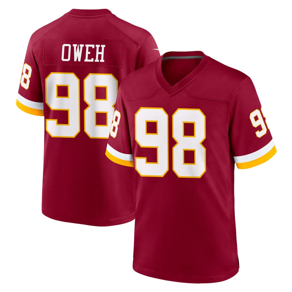 Rebec W.Commanders #98 Odafe Oweh Player Burgundy Game Home Stitched Jerseys