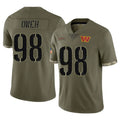 Rebec W.Commanders #98 Odafe Oweh Player Olive Salute To Service Limited Home Game Stitched Jerseys