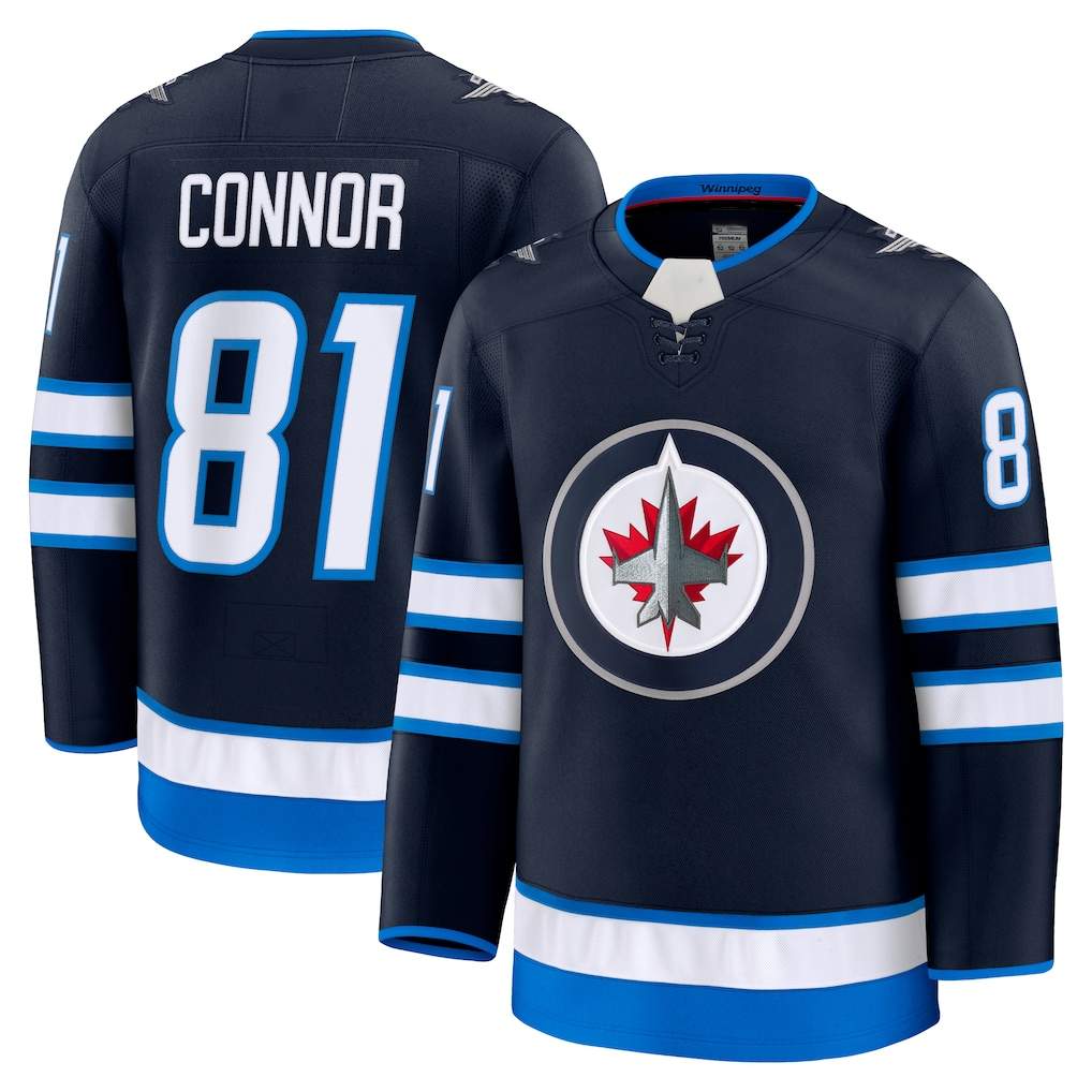 Rebec W.Jets #81 Kyle Connor Navy Home Premium Jerseys