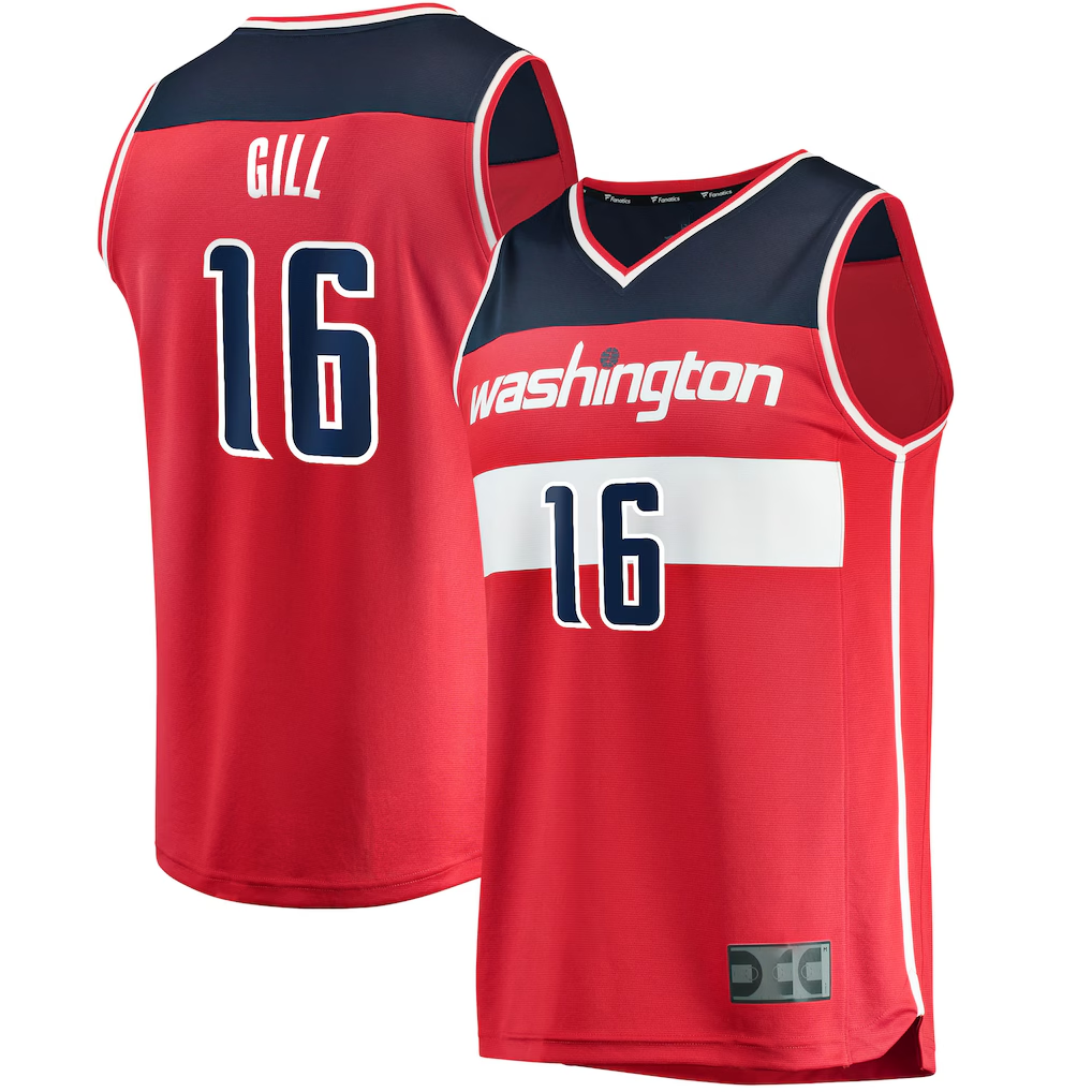 Rebec W.Wizards #16 Anthony Gill Red Fast Break Replica Jerseys - Icon Edition