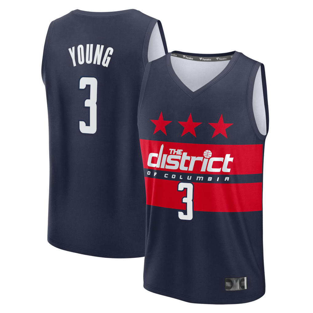 Rebec W.Wizards #3 Trae Young Navy Fast Break - Statement Edition