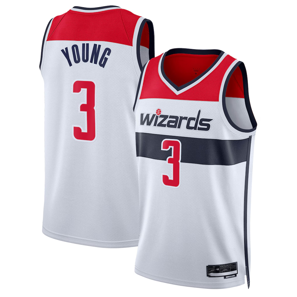 Rebec W.Wizards #3 Trae Young White Swingman Jerseys - Association Edition