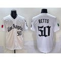Rebec Los Angeles Dodgers #50 Mookie Betts White  Mexico 2025 LA Gothic Style With Fernando Patch Vapor Premier Limited Stitched Jersey