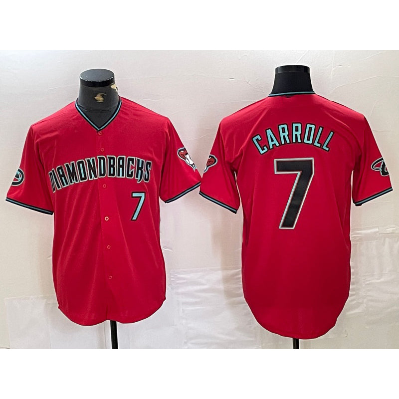 Rebec Arizona Diamondbacks #7 Corbin Carroll Red  2024 Cool Base Stitched Jersey