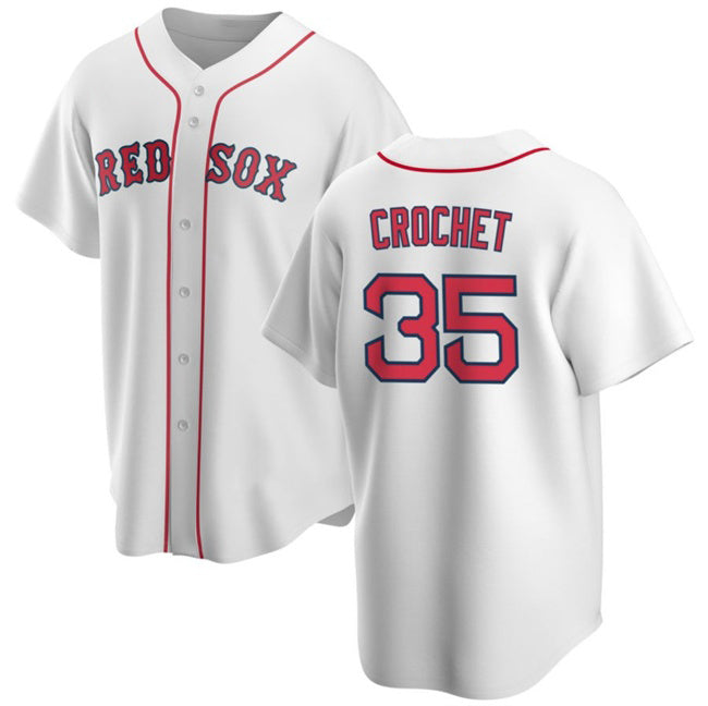 Rebec Boston Red Sox #35 Garrett Crochet White  2024 Cool Base Stitched Jersey