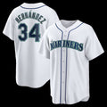 Rebec Seattle Mariners #34 Felix Hernandez White  Home Retired Player Replica Jersey