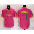 Rebec San Diego Padres #11 Yu Darvish Pink  Cool Base Stitched Jersey