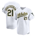 Rebec Oakland Athletics  #21 Tyler Soderstrom White  Home Limited Player Jersey