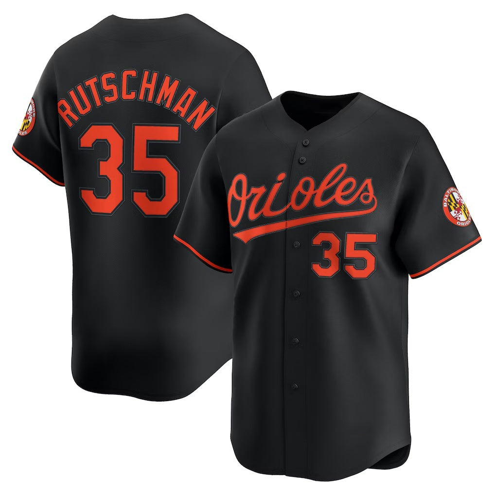 Rebec Baltimore Orioles #35 Adley Rutschman Black  Alternate Limited Player Jersey
