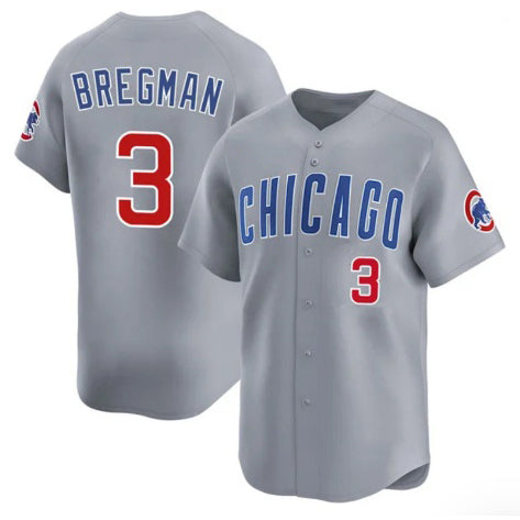 Rebec Chicago Cubs #3 Alex Bregman Gray  2026 Limited Stitched Jersey