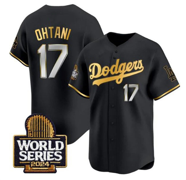 Rebec Los Angeles Dodgers #17 Shohei Ohtani Black Gold  2024 World Series Limited Stitched Jersey