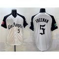 Rebec Los Angeles Dodgers #5 Freddie Freeman White Black  Mexico 2025 LA Gothic Style With Fernando Patch Vapor Premier Limited Stitched Jersey