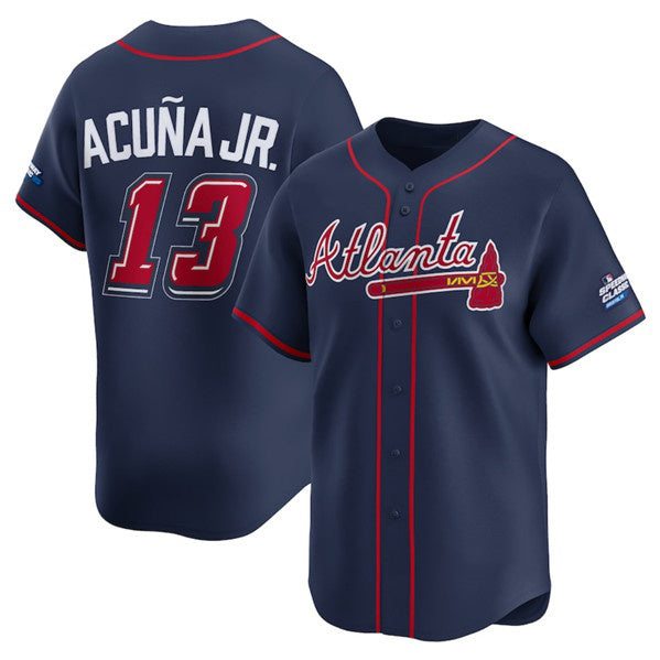 Rebec Atlanta Braves #13 Ronald Acu?a Jr. Navy  2025 Speedway Classic Alternate Limited Stitched Jersey