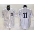 Rebec New York Yankees #11 Anthony Volpe White  With Patch 2024 Cool Base Stitched Jersey