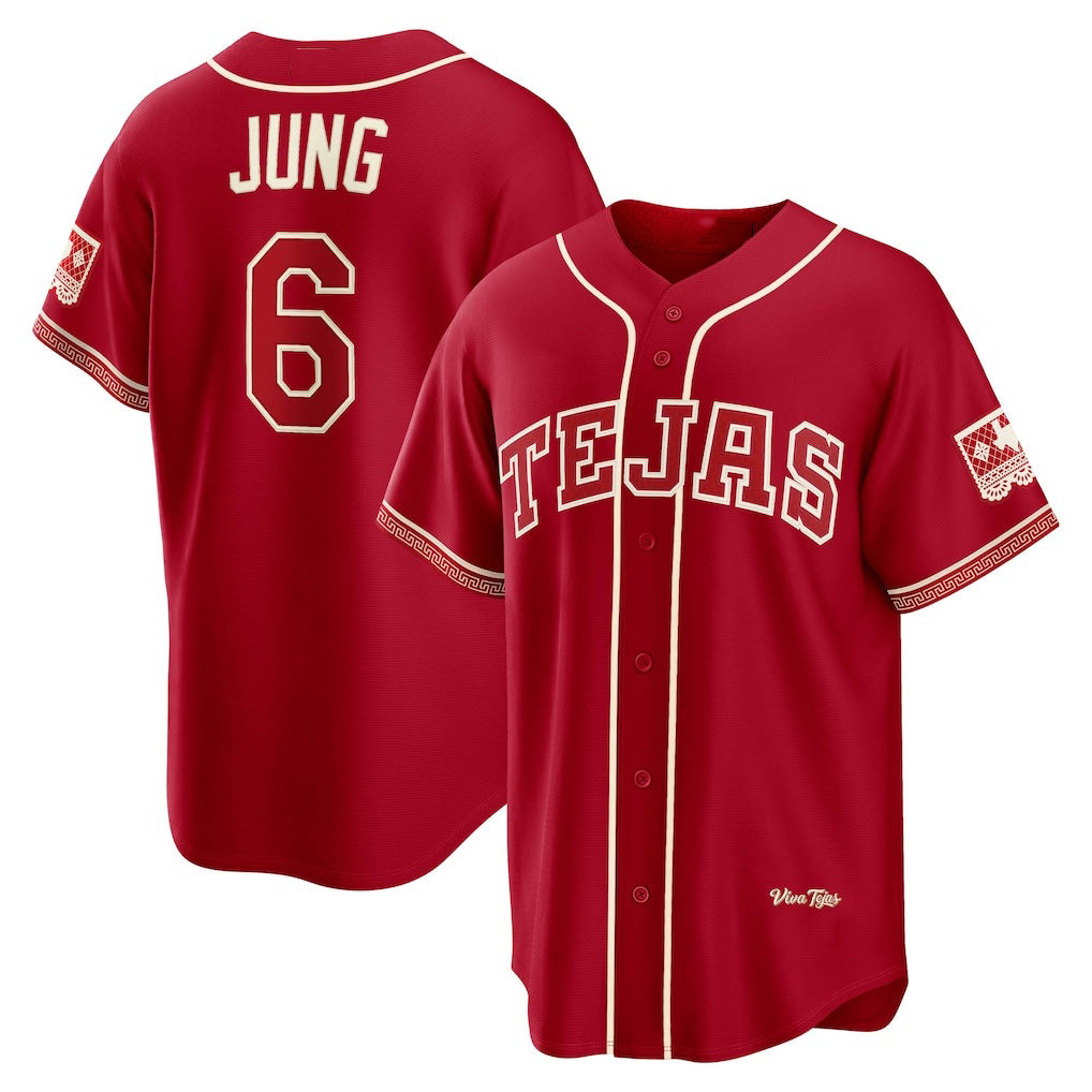 Rebec Texas Rangers #6 Josh Jung Red  2026 City Connect Stadium Jersey