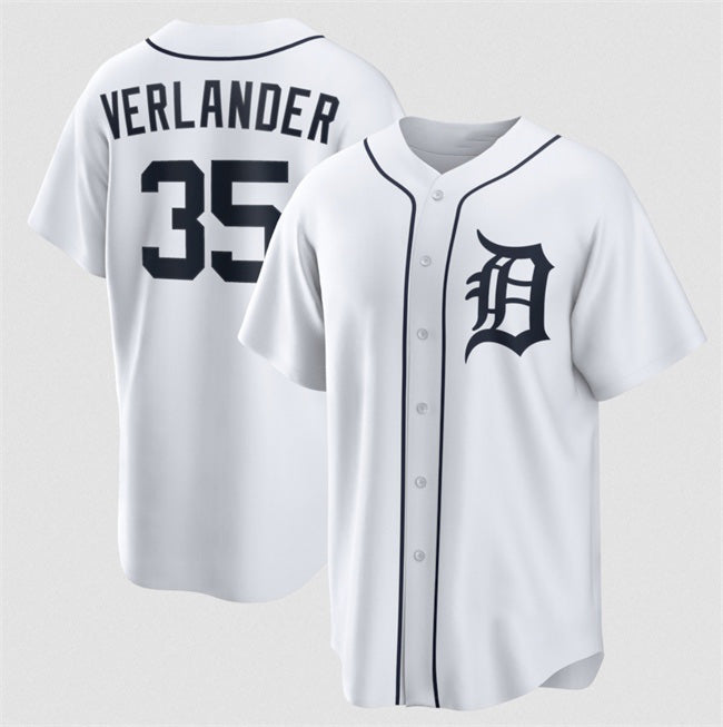 Rebec Detroit Tigers #35 Justin Verlander White  2026 Cool Base Stitched Jersey
