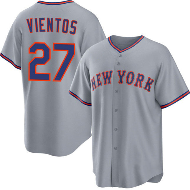 Rebec New York Mets #27 Mark Vientos Gray  2025 Limited Stitched Jersey