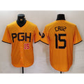 Rebec Pittsburgh Pirates #15 Oneil Cruz Yellow  2023 City Connect Stitched Jerseys