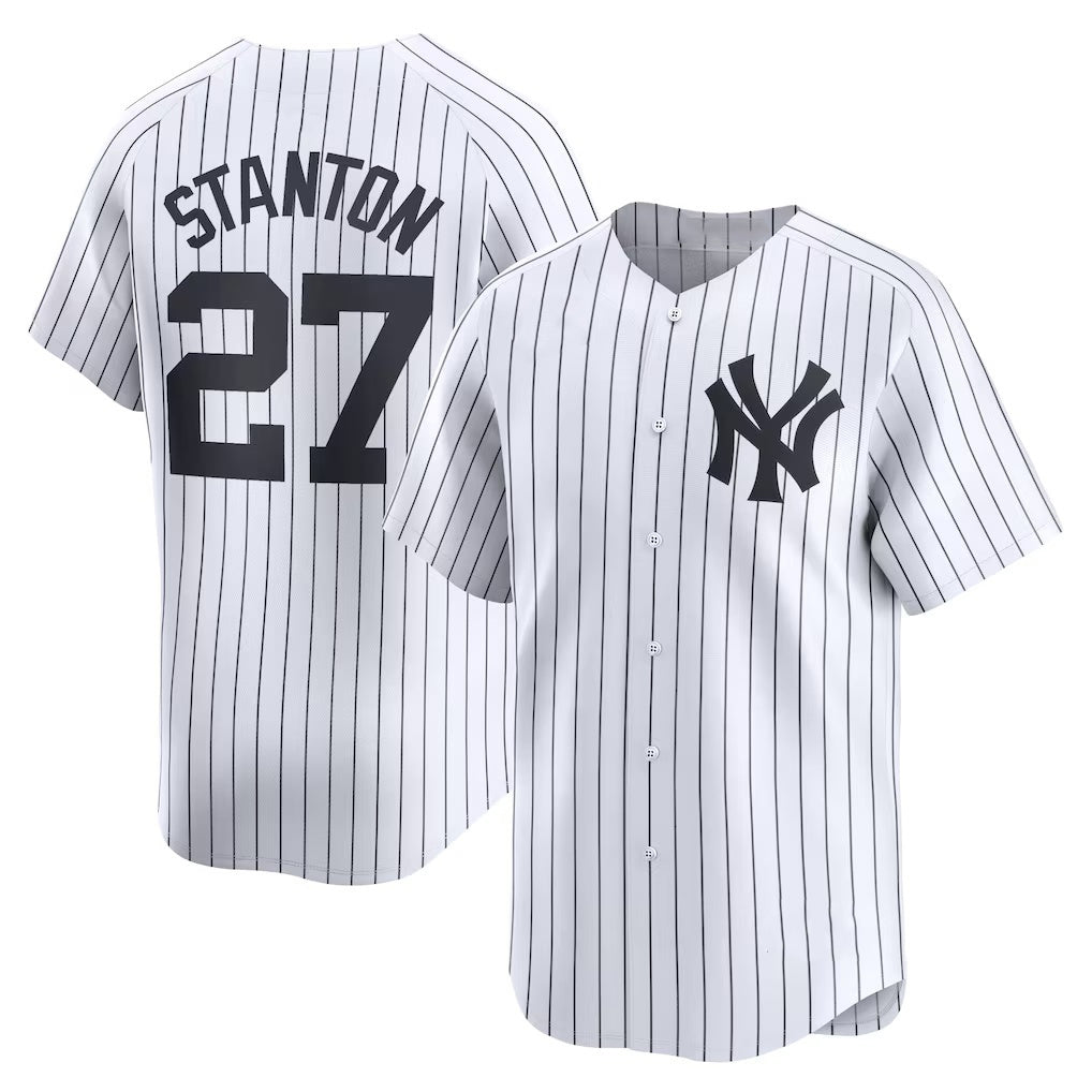 Rebec New York Yankees #27 Giancarlo Stanton White  Home Limited Player Jersey