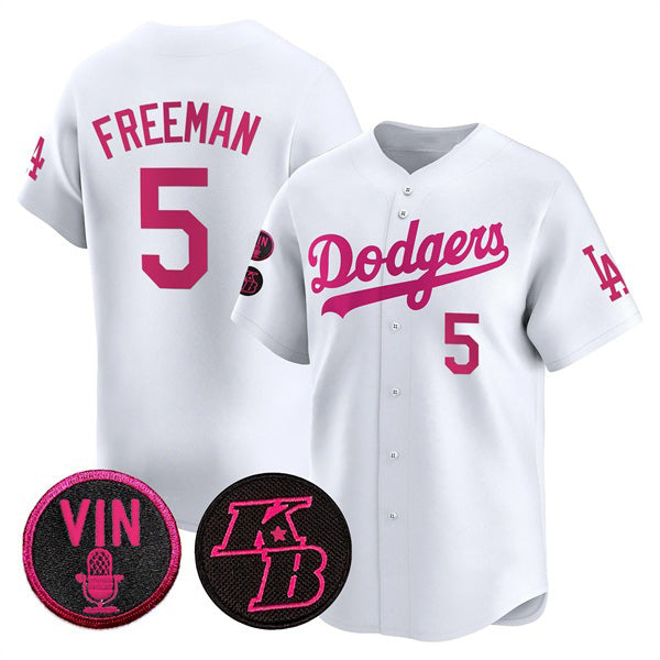 Rebec Los Angeles Dodgers #5 Freddie Freeman White  2026 Mother¡¯s Day Vapor Premier Limited Stitched Jersey