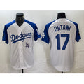 Rebec Los Angeles Dodgers #17 Shohei Ohtani White Blue  Fashion Stitched Cool Base Limited Jersey 2