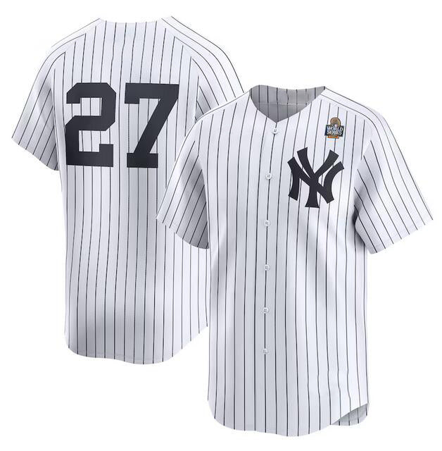 Rebec New York Yankees #27 Giancarlo Stanton White  2024 World Series Home Limited Stitched Jersey