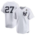 Rebec New York Yankees #27 Giancarlo Stanton White  2024 World Series Home Limited Stitched Jersey