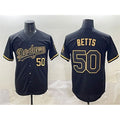 Rebec Los Angeles Dodgers #50 Mookie Betts Black Gold  Limited Stitched Jersey
