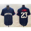 Rebec Minnesota Twins #23 Royce Lewis Navy  Cool Base Stitched Jersey