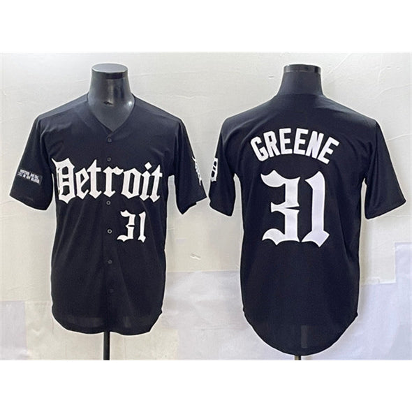 Rebec Detroit Tigers #31 Riley Greene Black  'Motor Gothic Edition' Vapor Premier Limited Stitched Jersey