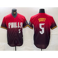 Rebec Philadelphia Phillies #5 Bryson Stott Red  2024 City Player Number Cool Base Jersey