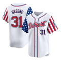 Rebec Detroit Tigers #31 Riley Greene White  2025 Independence Day Vapor Premier Limited Stitched Jersey