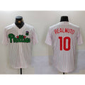 Rebec Philadelphia Phillies #10 J.T. Realmuto White Green  Cool Base Stitched Jersey 2